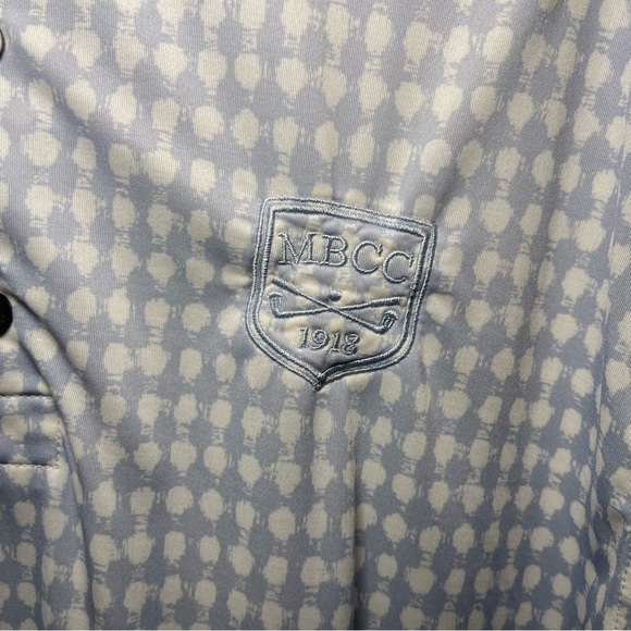 FJ footjoy Men's blue circular print short sleeve light weight golf polo in M - Picture 3 of 5